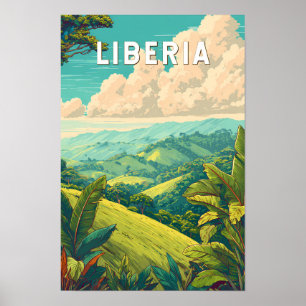 Liberia Illustration Reise Kunst Vintage Poster