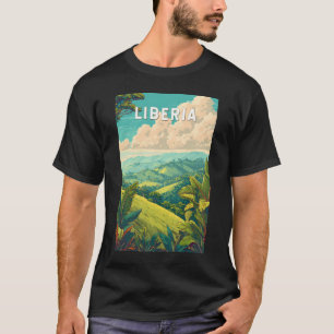 Liberia Illustration Reise Kunst Vintage T-Shirt