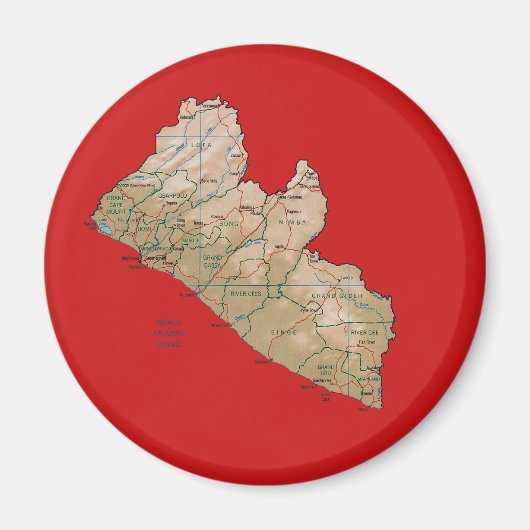 Liberia-Karte Magnet (Vorne)