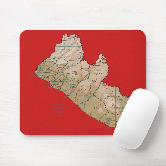 Liberia-Karte Mousepad (Mit Mouse)