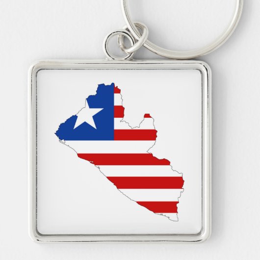 Liberia-Landesflaggekarten-Formsymbol Schlüsselanhänger (Vorne)