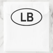 Liberia "LB" Ovaler Aufkleber (Tasche)