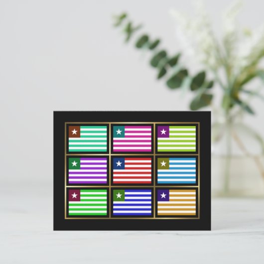 Liberia Multihue Flags Postkarte (Stehend Vorderseite)