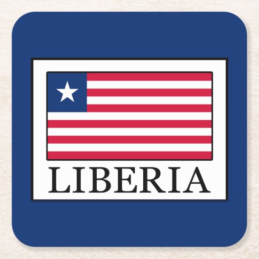 Liberia Rechteckiger Pappuntersetzer (Vorderseite)