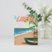Liberia Retro-Reiseplakat Feiertagspostkarte (Stehend Vorderseite)
