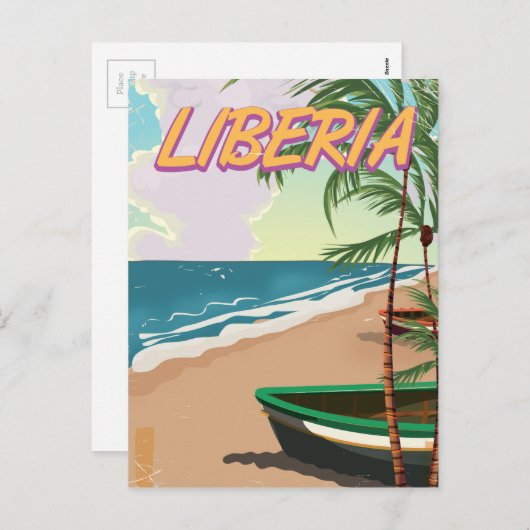 Liberia Retro-Reiseplakat Feiertagspostkarte (Vorne/Hinten)