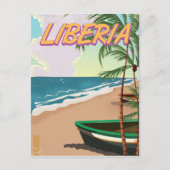 Liberia Retro-Reiseplakat Feiertagspostkarte (Vorderseite)