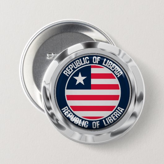 Liberia Round Emblem Button (Vorne & Hinten)