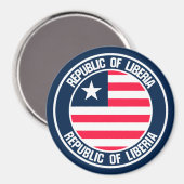 Liberia Round Emblem Magnet (Vorderseite/Rückseite)