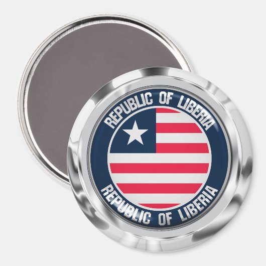 Liberia Round Emblem Magnet (Vorderseite/Rückseite)