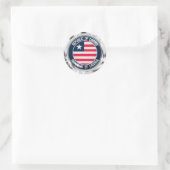 Liberia Round Emblem Runder Aufkleber (Tasche)