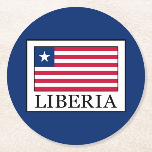 Liberia Runder Pappuntersetzer (Vorderseite)