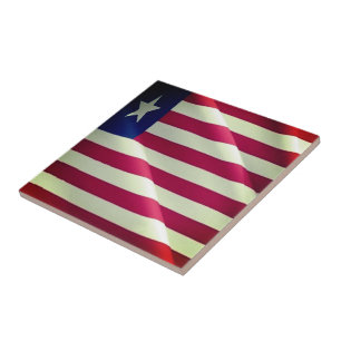 LIBERIA, WAVING FLAG, Afrika, Fliese