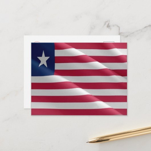 Liberia - Waving Flag - Postkarte (Vorderseite/Rückseite Beispiel)