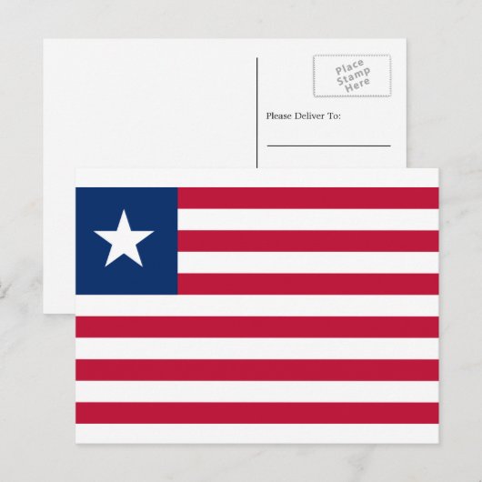 Liberianische Flagge, Flagge Liberias Postkarte (Vorne/Hinten)