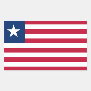 Liberianische Flagge, Flagge Liberias Rechteckiger Aufkleber