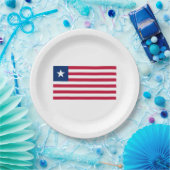 Liberianische Flagge (Liberia) Pappteller (Party)
