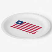 Liberianische Flagge (Liberia) Pappteller (Schrägansicht)