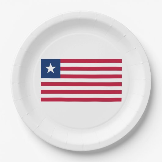 Liberianische Flagge (Liberia) Pappteller (Vorderseite)