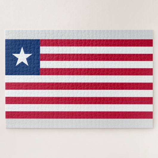 Liberianische Flagge (Liberia) Puzzle (Horizontal)