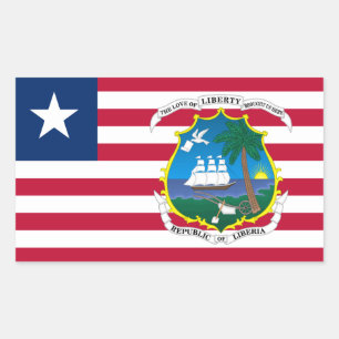 Liberianische Flagge und Wappen, Flagge Liberias Rechteckiger Aufkleber