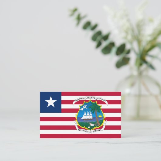 Liberianische Flagge und Wappen, Flagge Liberias Visitenkarte (Stehend Vorderseite)