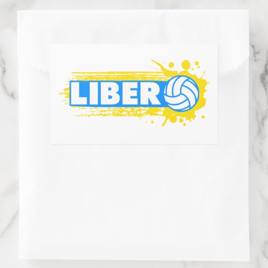 Libero-Volleyball Rechteckiger Aufkleber (Tasche)