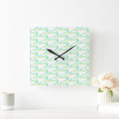 Libertà.Gradient Text. Quadratische Wanduhr (Zuhause)