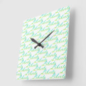 Libertà.Gradient Text. Quadratische Wanduhr (Winkel)