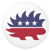 Libertarian Party Porcupine Symbol Keramikknauf (Vorderseite)