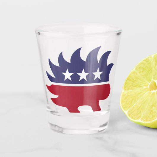 Libertarian Party Porcupine Symbol Schnapsglas (Vorderseite)
