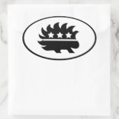 Libertarian porcupine mascot Black & White Ovaler Aufkleber (Tasche)