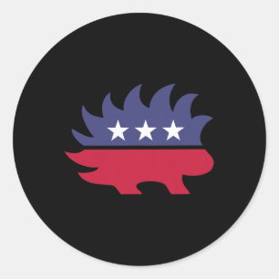 Libertarian Porcupine Präsidentschaftswahl 2020 Ko Runder Aufkleber
