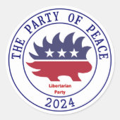 Libertarisches Party 2024 Runder Aufkleber (Vorderseite)