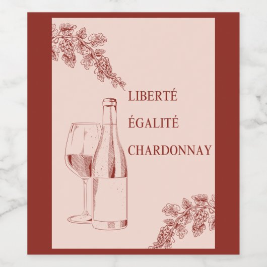 Liberté Égalité Chardonnay Der Mensch und die Wein Weinetikett (Einzelnes Label)