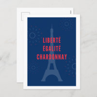 Liberté Égalité Chardonnay Funny Eiffel Tower