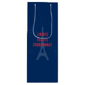 Liberté Égalité Chardonnay Funny Eiffel Tower Geschenktüte Für Weinflaschen (Vorderseite)