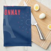 Liberté Égalité Chardonnay Funny Eiffel Tower Geschirrtuch (Viertel Falte)