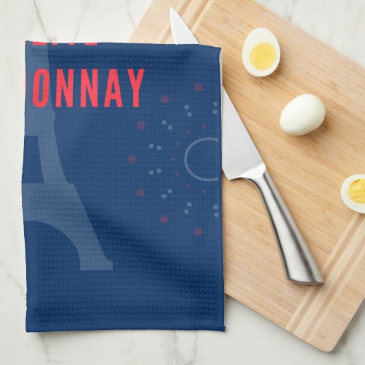 Liberté Égalité Chardonnay Funny Eiffel Tower Geschirrtuch (Viertel Falte)