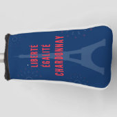 Liberté Égalité Chardonnay Funny Eiffel Tower Golf Headcover (Vorderseite)