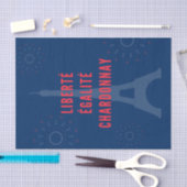 Liberté Égalité Chardonnay Funny Eiffel Tower Seidenpapier (Handwerk)