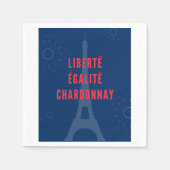Liberté Égalité Chardonnay Funny Eiffel Tower Serviette (Vorderseite)