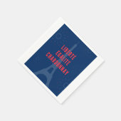 Liberté Égalité Chardonnay Funny Eiffel Tower Serviette (Ecke)