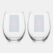 Liberté Égalité Chardonnay Funny Eiffel Tower Weinglas Ohne Stiel (Rückseite)