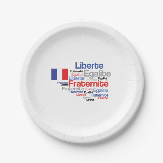 Liberté, Égalité, Fraternité - französische Pappteller (Vorderseite)