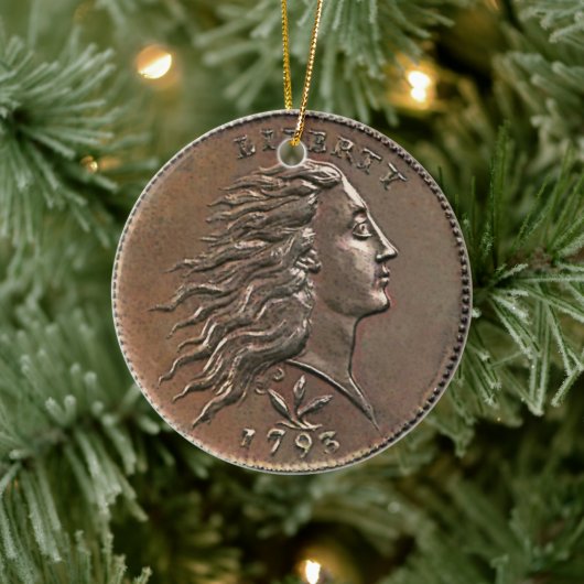 Liberty 1793 U.S. Penny Keramik Ornament (Baum)