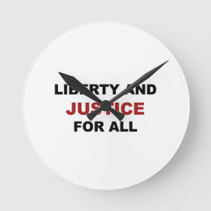 Liberty and JUSTICE for All Runde Wanduhr