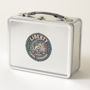 Liberty Angel-Fischturnier Patriotisch Patriotisch Metall Brotdose