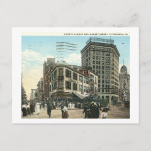 Liberty Ave., Market St., Pittsburgh 1918 Vintage Postkarte