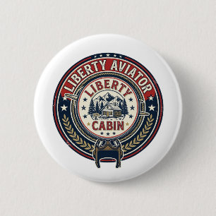 Liberty Aviator Patriotisch Patriotische Luftfahrt Button